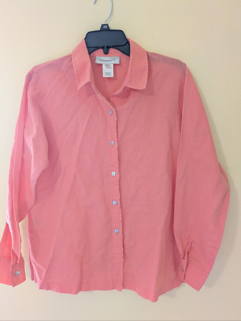 Vintage Y2K Peach Susan Bristol Cotton Button Up Small Cotton